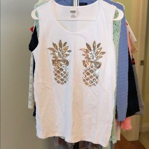 pink white pineapple tank